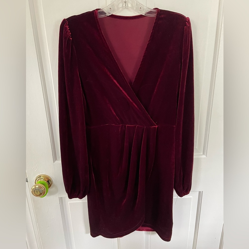 Red velvet dress